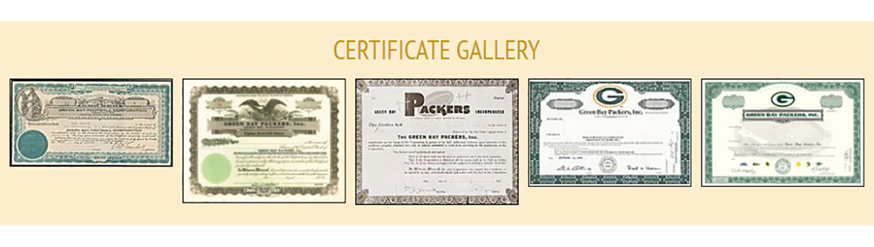 green bay packers stock certificate